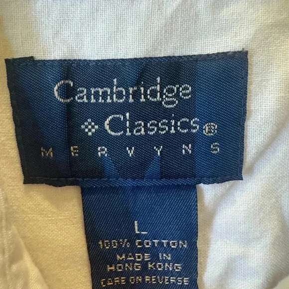 Cambridge men’s White Classics by Mervyns button-down shirt large %100 cotton - Picture 2 of 9